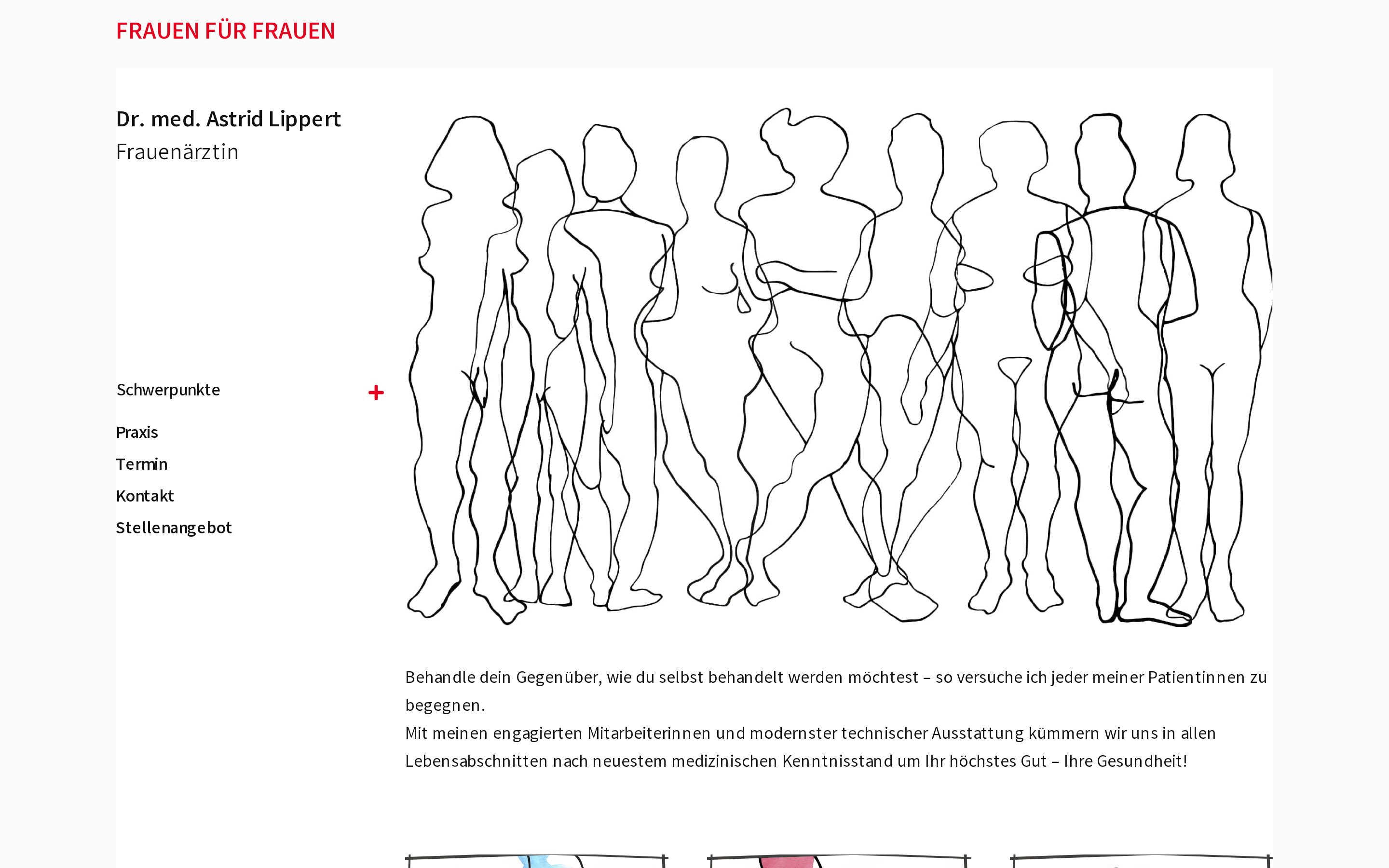 Screenshot der Website Praxis Dr. Astrid Lippert